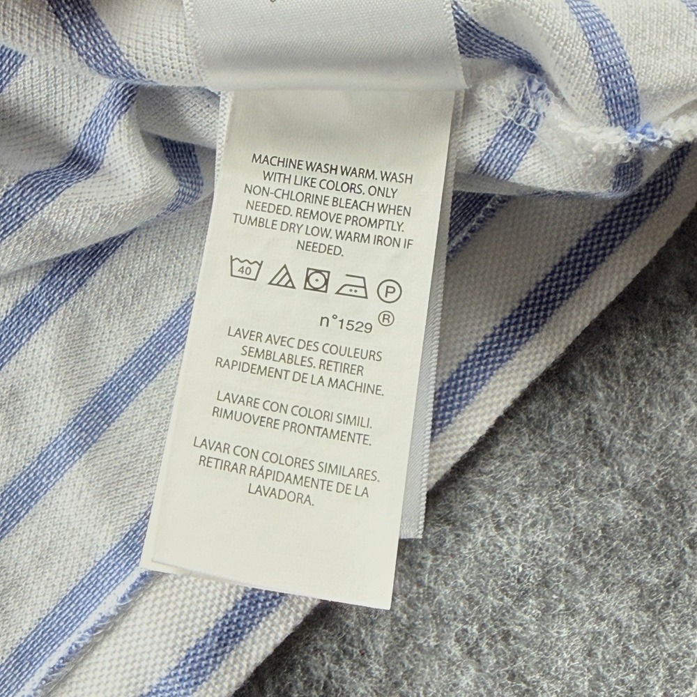 Ralph‎ Lauren Polo Shirt Mens L Knit Oxford Stripe S S Flesh Pony Preppy Defect - Picture 13 of 15